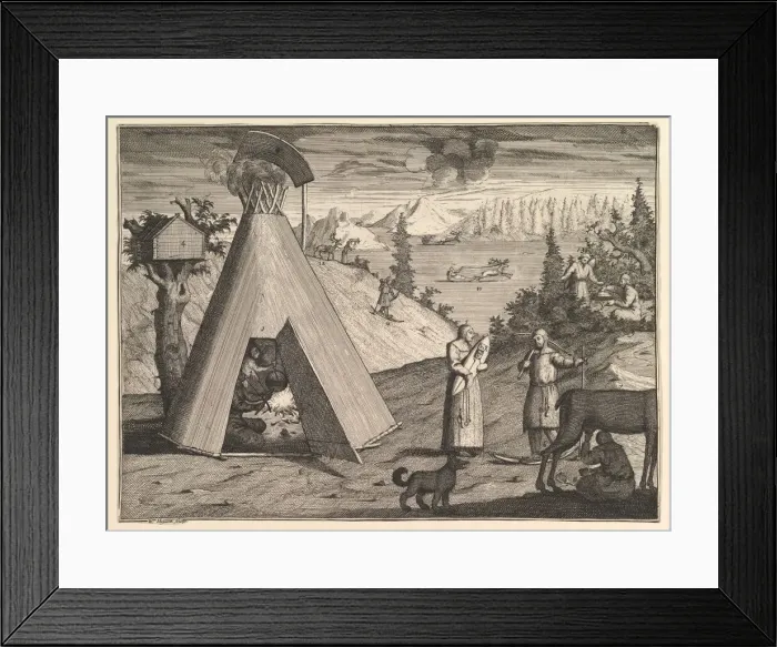 Framed Print : A Lapland Hut (Aubry de La Mottrayes Travels throughout Europe Framed Print : A Lapland Hut (Aubry de La Mottrayes Travels throughout Europe