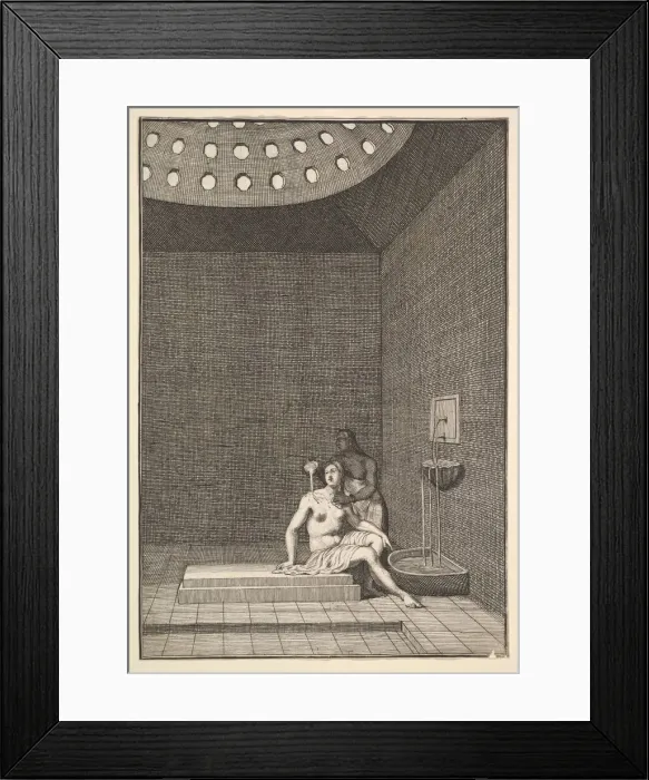 Framed Print : A Turkish Bath (Aubry de La Mottrayes Travels throughout Europe Framed Print : A Turkish Bath (Aubry de La Mottrayes Travels throughout Europe