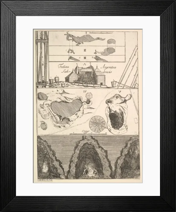Framed Print : Fodina argentea Sahlensis - A Silver Mine at Sala - I (from Aubry de La Mottrayes Framed Print : Fodina argentea Sahlensis - A Silver Mine at Sala - I (from Aubry de La Mottrayes