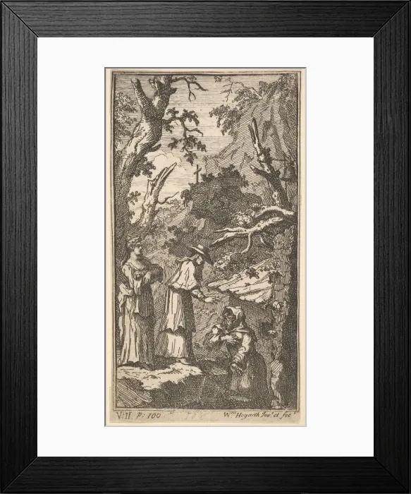 Framed Print : The New Metamorphosis, Plate 7: The Cardinal, a Hermit and Donna Angela Holding Fantasio Framed Print : The New Metamorphosis, Plate 7: The Cardinal, a Hermit and Donna Angela Holding Fantasio