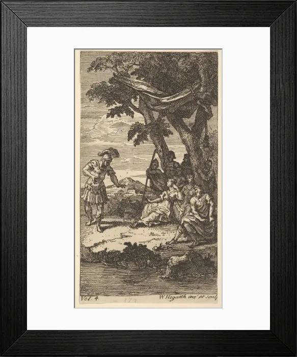 Framed Print : Cassandra, Frontispiece, Vol. 4, 1725. Creator: William Hogarth Framed Print : Cassandra, Frontispiece, Vol. 4, 1725. Creator: William Hogarth