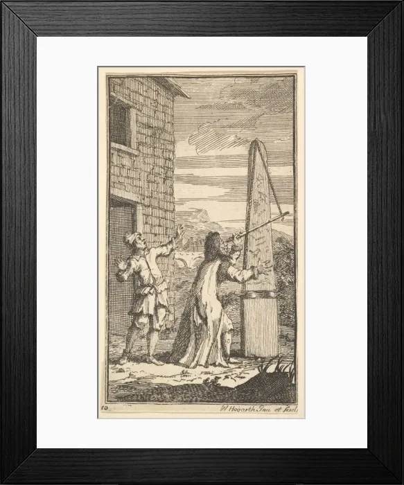 Framed Print : Sidrophel Examining the Kite Through His Telescope (Seventeen Small Illustrations for S