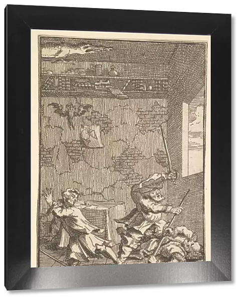 Hudibras Beating Sidrophel and Whachum (Seventeen Small Illustrations for Samuel Butler