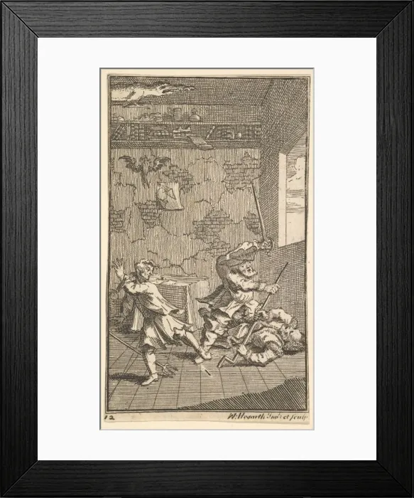 Framed Print : Hudibras Beating Sidrophel and Whachum (Seventeen Small Illustrations for Samuel Butler Framed Print : Hudibras Beating Sidrophel and Whachum (Seventeen Small Illustrations for Samuel Butler