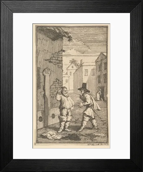 Framed Print : Hudubras and Ralpho Disputing (Seventeen Small Illustrations for Samuel Butlers Hudibr Framed Print : Hudubras and Ralpho Disputing (Seventeen Small Illustrations for Samuel Butlers Hudibr