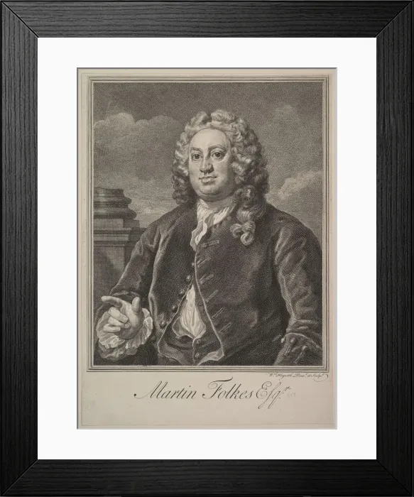 Framed Print : Martin Folkes, 1742. Creator: William Hogarth Framed Print : Martin Folkes, 1742. Creator: William Hogarth