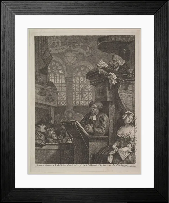 Framed Print : The Sleeping Congregation, April 21, 1762. Creator: William Hogarth Framed Print : The Sleeping Congregation, April 21, 1762. Creator: William Hogarth