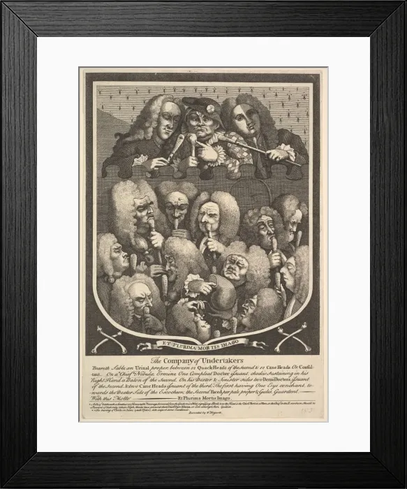 Framed Print : The Company of Undertakers, after 1736. Creator: William Hogarth Framed Print : The Company of Undertakers, after 1736. Creator: William Hogarth