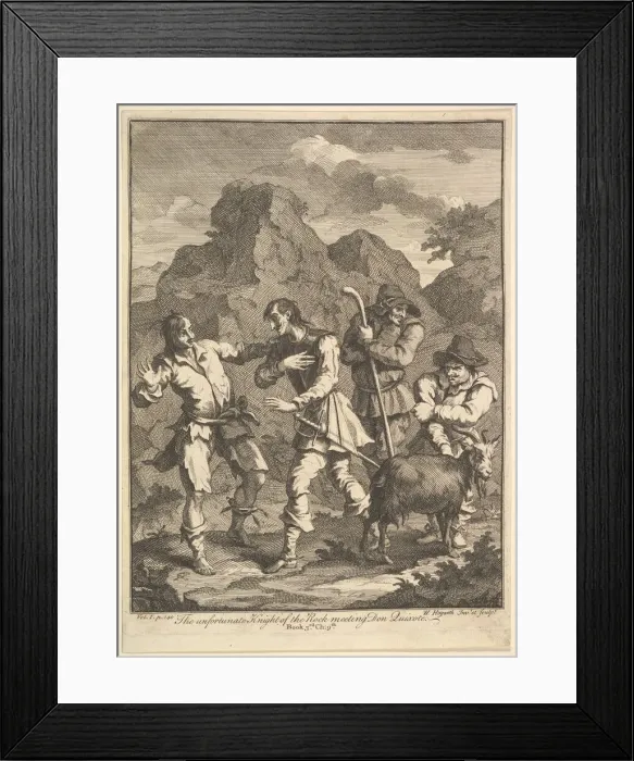 Framed Print : Don Quixote and the Knight of the Rock (Six Illustrations for Don Quixote), 1756 or after Framed Print : Don Quixote and the Knight of the Rock (Six Illustrations for Don Quixote), 1756 or after