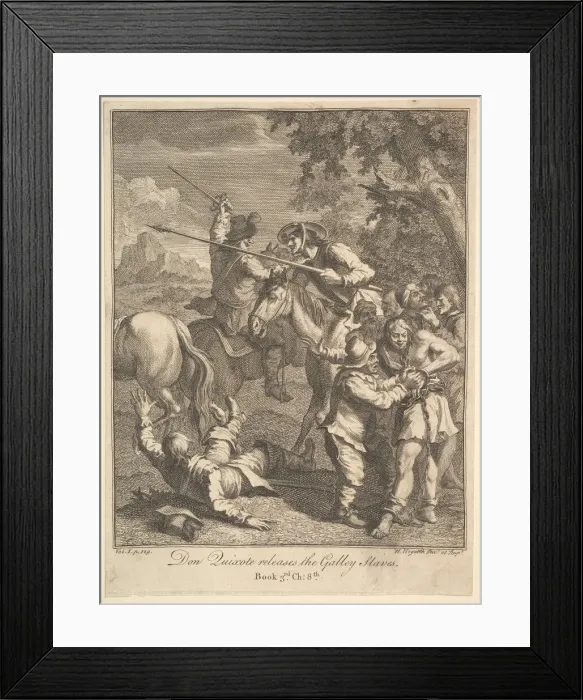 Framed Print : Don Quixote Releases the Galley Slaves (Six Illustrations for Don Quixote), 1756 or after Framed Print : Don Quixote Releases the Galley Slaves (Six Illustrations for Don Quixote), 1756 or after