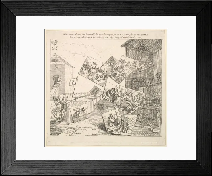 Framed Print : The Battle of the Pictures, 1745. Creator: William Hogarth Framed Print : The Battle of the Pictures, 1745. Creator: William Hogarth