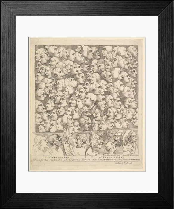 Framed Print : Characters and Caricaturas, April 1743. Creator: William Hogarth