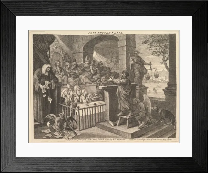 Framed Print : Paul Before Felix Burlesqued, May 1751. Creator: William Hogarth Framed Print : Paul Before Felix Burlesqued, May 1751. Creator: William Hogarth