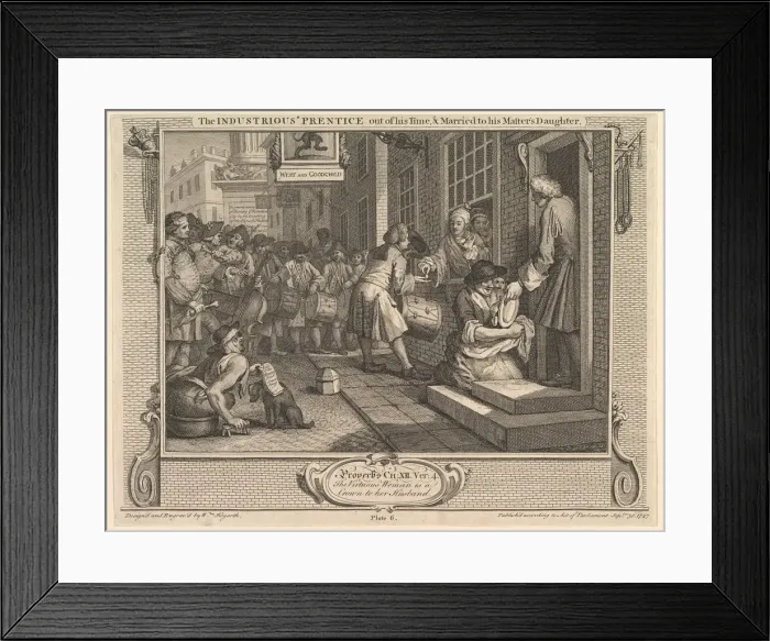 Framed Print : The Industrious Prentice Out of his Time and Married to his Masters Daught Framed Print : The Industrious Prentice Out of his Time and Married to his Masters Daught
