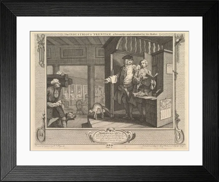 Framed Print : The Industrious Prentice a Favorite, and Entrusted by his Master: Industry Framed Print : The Industrious Prentice a Favorite, and Entrusted by his Master: Industry