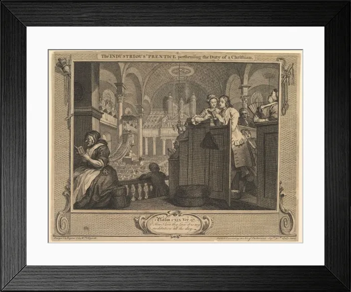 Framed Print : The Industrious Prentice Performing the Duty of a Christian: Industry and I Framed Print : The Industrious Prentice Performing the Duty of a Christian: Industry and I