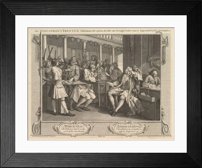Framed Print : The Industrious Prentice Alderman of London, the Idle One Brought Before Hi Framed Print : The Industrious Prentice Alderman of London, the Idle One Brought Before Hi