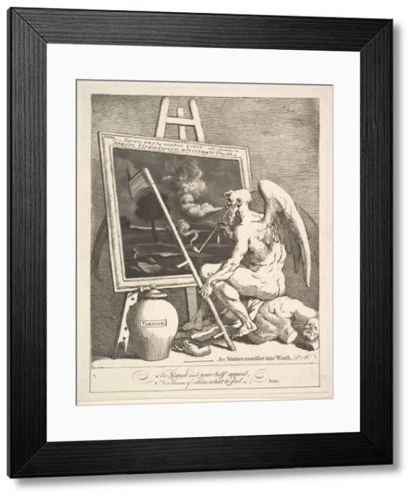 Framed Print : Time Smoking a Picture, ca. 1761. Creator: William Hogarth Framed Print : Time Smoking a Picture, ca. 1761. Creator: William Hogarth