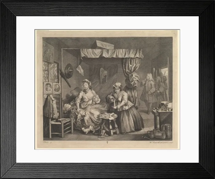 Framed Print : A Harlots Progress, Plate 3, April 1732. Creator: William Hogarth Framed Print : A Harlots Progress, Plate 3, April 1732. Creator: William Hogarth
