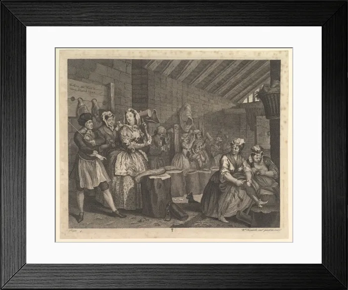 Framed Print : A Harlots Progress, Plate 4, April 1732. Creator: William Hogarth