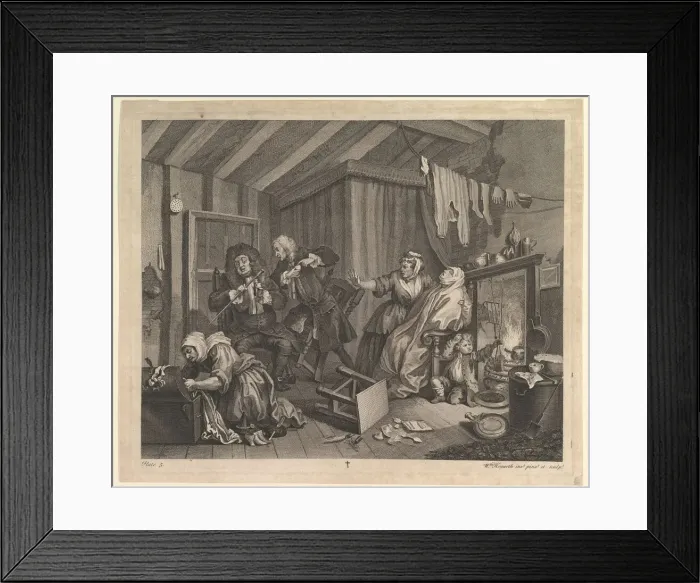 Framed Print : A Harlots Progress, Plate 5, April 1732. Creator: William Hogarth Framed Print : A Harlots Progress, Plate 5, April 1732. Creator: William Hogarth