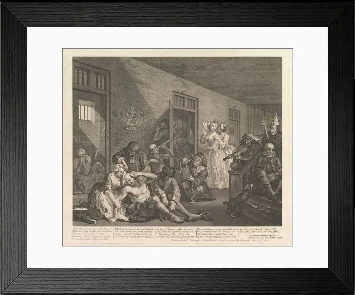 Framed Print : A Rakes Progress, Plate 8, [June 25, 1735] reissued 1763. Creator: William Hogarth