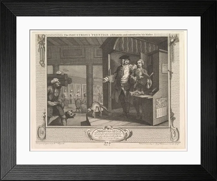 Framed Print : The Industrious Prentice a Favorite and Entrusted by his Master (Industry a Framed Print : The Industrious Prentice a Favorite and Entrusted by his Master (Industry a