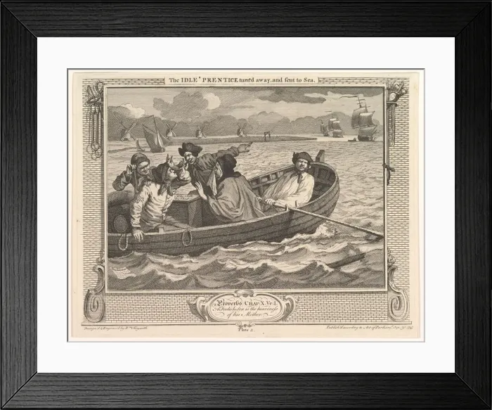Framed Print : The Idle Prentice Turned Away and Sent to Sea (Industry and Idleness, plate Framed Print : The Idle Prentice Turned Away and Sent to Sea (Industry and Idleness, plate