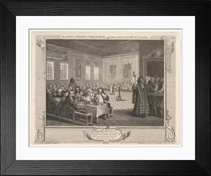 Framed Print : The Industrious Prentice Grown Rich and Sheriff of London (Industry and Idl Framed Print : The Industrious Prentice Grown Rich and Sheriff of London (Industry and Idl