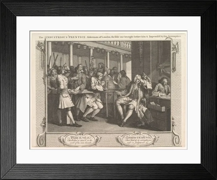 Framed Print : The Industrious Prentice Alderman of London, The Idle One Brought Before Hi Framed Print : The Industrious Prentice Alderman of London, The Idle One Brought Before Hi