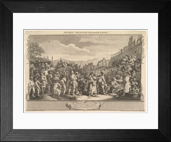 Framed Print : The Idle Prentice Executed at Tyburn: Industry and Idleness, plate 11, September 30 Framed Print : The Idle Prentice Executed at Tyburn: Industry and Idleness, plate 11, September 30