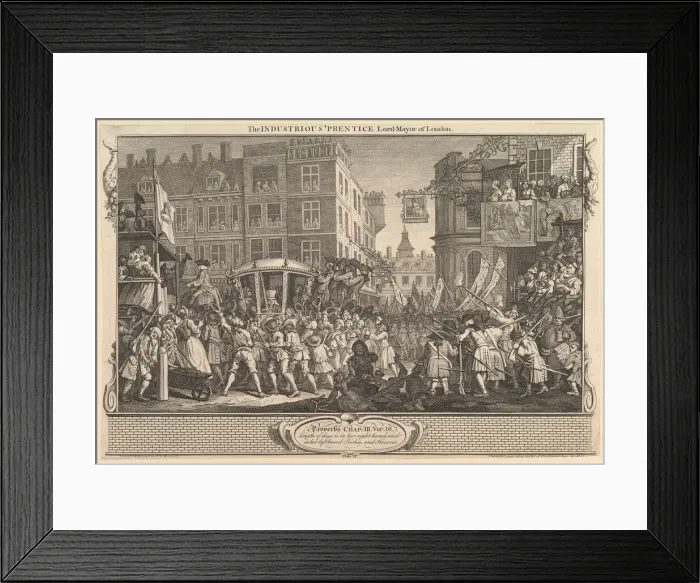 Framed Print : The Industrious Prentice Lord Mayor of London: Industry and Idleness, plate Framed Print : The Industrious Prentice Lord Mayor of London: Industry and Idleness, plate