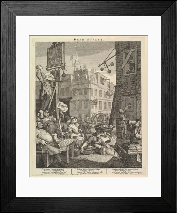 Framed Print : Beer Street, February 4, 1751. Creator: William Hogarth Framed Print : Beer Street, February 4, 1751. Creator: William Hogarth