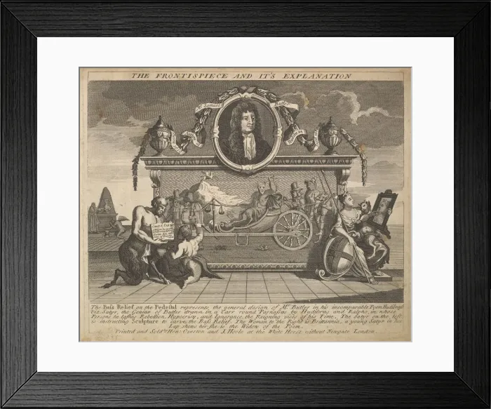 Framed Print : The Frontispiece and Its Explanation (Plate 1: Illustrations to Samuel Butlers Hud Framed Print : The Frontispiece and Its Explanation (Plate 1: Illustrations to Samuel Butlers Hud