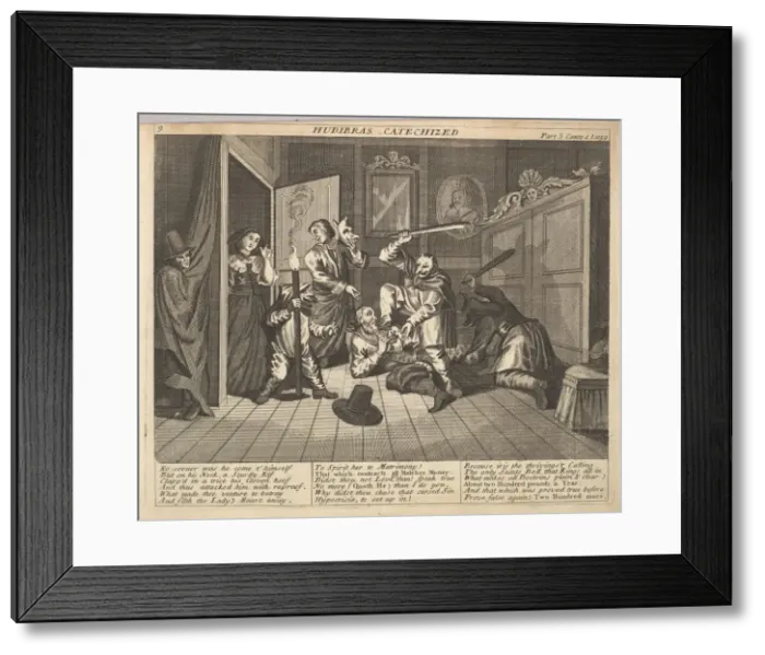 Framed Print : Hudibras Catechized (Plate 9: Illustrations to Samuel Butlers Hudibras), 1725-30 (?) Framed Print : Hudibras Catechized (Plate 9: Illustrations to Samuel Butlers Hudibras), 1725-30 (?)