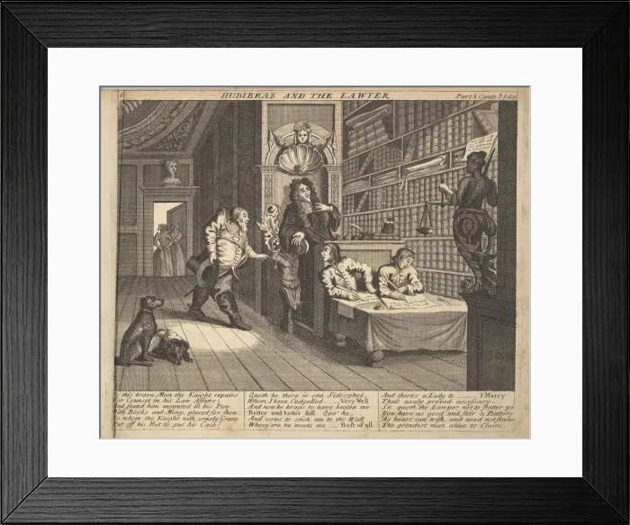 Framed Print : Hudibras and the Lawyer (Plate 12: Illustrations to Samuel Butlers Hudibras), 1725-30 ( Framed Print : Hudibras and the Lawyer (Plate 12: Illustrations to Samuel Butlers Hudibras), 1725-30 (