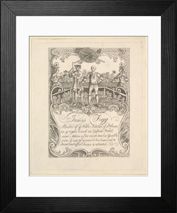 Framed Print : Trade card for James Figg, 1790s. Creator: Unknown Framed Print : Trade card for James Figg, 1790s. Creator: Unknown