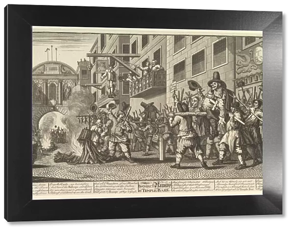 Burning the Rumps at Temple Bar (Twelve Large Illustrations for Samuel Butlers Hudibra