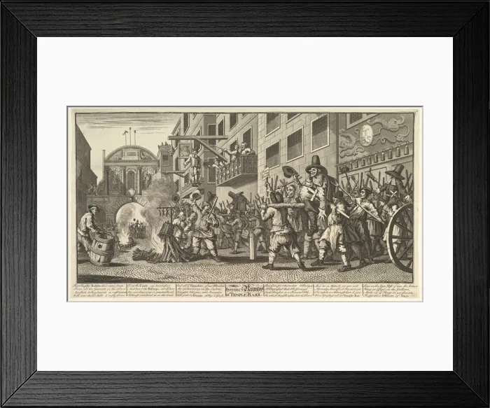 Framed Print : Burning the Rumps at Temple Bar (Twelve Large Illustrations for Samuel Butlers Hudibra Framed Print : Burning the Rumps at Temple Bar (Twelve Large Illustrations for Samuel Butlers Hudibra