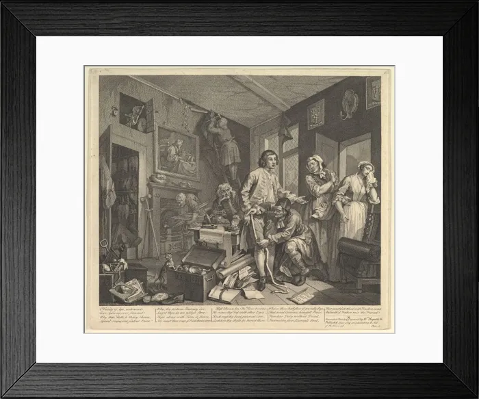 Framed Print : A Rakes Progress, Plate 1, June 25, 1735. Creator: William Hogarth Framed Print : A Rakes Progress, Plate 1, June 25, 1735. Creator: William Hogarth