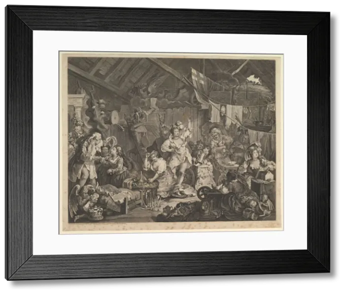 Framed Print : Strolling Actresses Dressing in a Barn, May 1738. Creator: William Hogarth