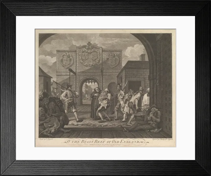 Framed Print : O the Roast Beef of Old England-The Gate of Caiais, March 6, 1749 Framed Print : O the Roast Beef of Old England-The Gate of Caiais, March 6, 1749