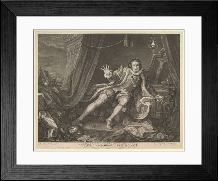 Framed Print : Mr. Garrick in the Character of Richard III, June 20, 1746. Creator: William Hogarth Framed Print : Mr. Garrick in the Character of Richard III, June 20, 1746. Creator: William Hogarth