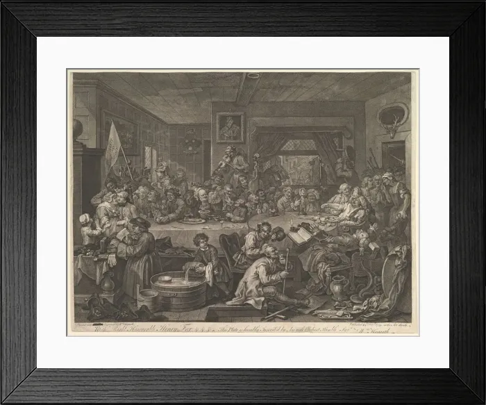 Framed Print : An Election Entertainment, Plate I: Four Prints of an Election, February 24, 1755 Framed Print : An Election Entertainment, Plate I: Four Prints of an Election, February 24, 1755