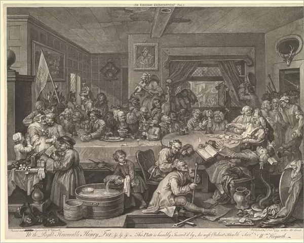 An Election Entertainment, Plate I: Four Prints of an Election, February 1755