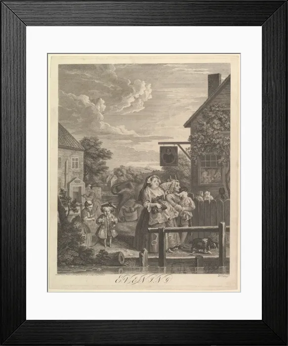 Framed Print : Evening (The Four Times of Day), March 25, 1738. Creator: William Hogarth Framed Print : Evening (The Four Times of Day), March 25, 1738. Creator: William Hogarth