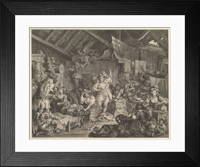 Framed Print : Strolling Actresses Dressing in a Barn, 1738. Creator: William Hogarth Framed Print : Strolling Actresses Dressing in a Barn, 1738. Creator: William Hogarth