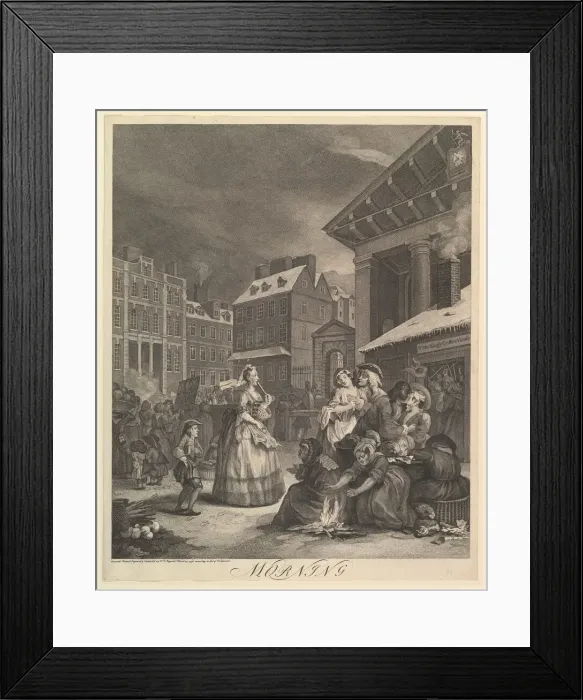 Framed Print : Morning: The Four Times of the Day, March 25, 1738. Creator: William Hogarth Framed Print : Morning: The Four Times of the Day, March 25, 1738. Creator: William Hogarth