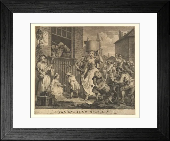 Framed Print : The Enraged Musician, November 30, 1741. Creator: William Hogarth Framed Print : The Enraged Musician, November 30, 1741. Creator: William Hogarth