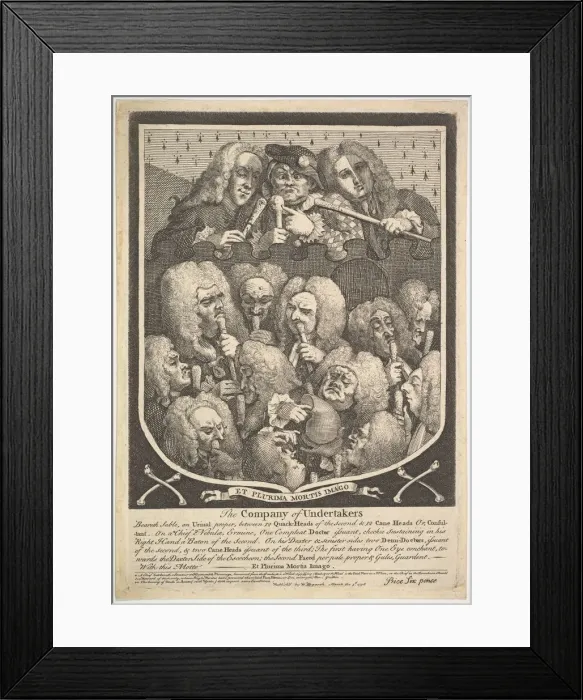 Framed Print : The Company of Undertakers, March 3, 1736. Creator: William Hogarth Framed Print : The Company of Undertakers, March 3, 1736. Creator: William Hogarth